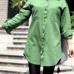 شومیز مانتو جنس کتان  / کد 1392