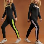 بلوز شلوار آستین بلند نوار رنگی / کد 147