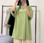 تیشرت لانگ پنبه  قواره دار کد 4008 - Image 2