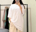 تیشرت لانگ پنبه  قواره دار کد 4008 - Image 5