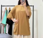 تیشرت لانگ پنبه  قواره دار کد 4008 - Image 3