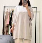 تیشرت لانگ پنبه  قواره دار کد 4008 - Image 10