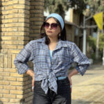 شومیز چهارخونه پوپلین کد 1384