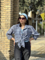 شومیز چهارخونه پوپلین کد 1384