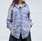 شومیز چهارخونه پوپلین فری سایز کد 1384 - Image 3