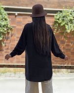 شومیز مانتو ابروبادی مشکی دو جیب کد 1388 - Image 3