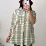 شومیز بیسکوییتی چهارخونه کد 1381