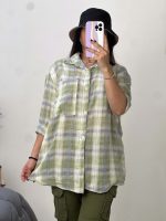 شومیز بیسکوییتی چهارخونه کد 1381