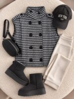 وست فوتر چهارخونه پشمی کد 2334 - تصویر 8
